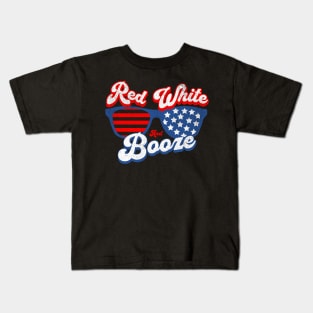 Red White and Booze 4th of July Kids T-Shirt